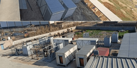 Inficold assembly and storage yard for solar cold storage units